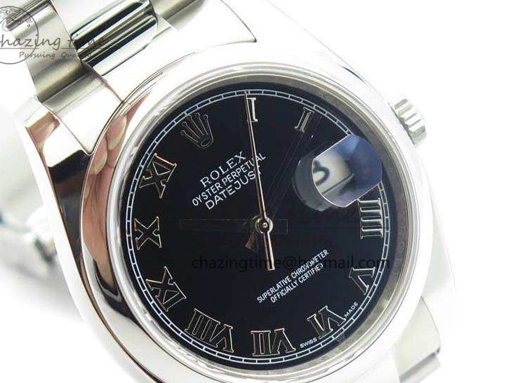 DateJust SS 36mm Best 904L SA3135 Bracelet 116200 Roman Dial SS On ARF Black Oyster 1:1 Edition 0322